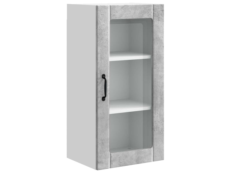 Meuble mural de cuisine, cabinet en verre mural gris béton 40x31x80cm shl9023  - Conforama A