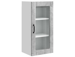 Meuble mural de cuisine, cabinet en verre mural gris béton 40x31x80cm shl9023