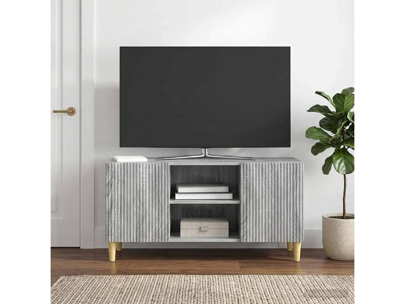  Meuble tv - banc tv - meuble de rangement 102 x 34,5 x 50 cm sonoma gris bois d'ingénierie  - Conforama D