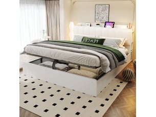 Lit coffre 180x200 cm MODENVIE   coloris blanc