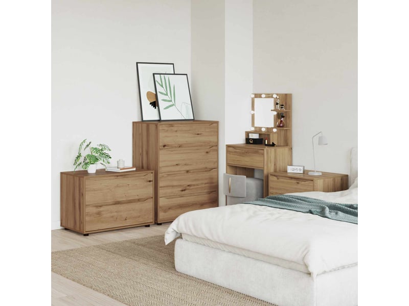  Armoire de rangement, commode de rangement 80 x 48 x 57 cm bois d'ingénierie shl4584  - Conforama D