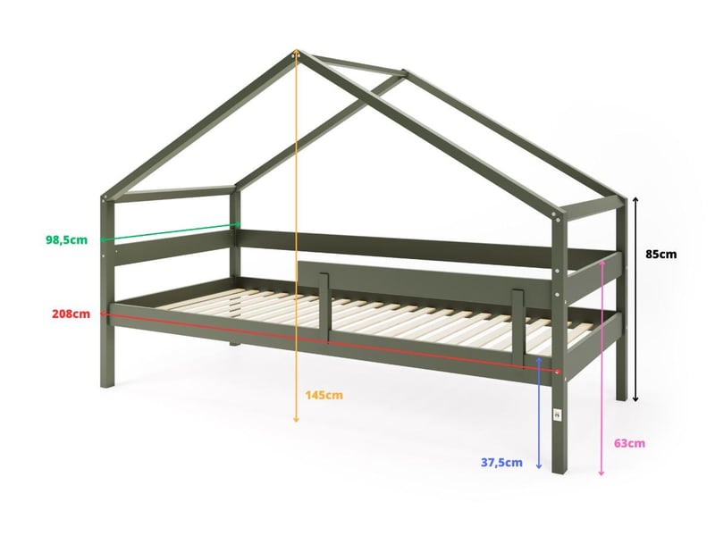  Yappyhytte - lit cabane 200x90 cm - vert 4754010388998 - Conforama E