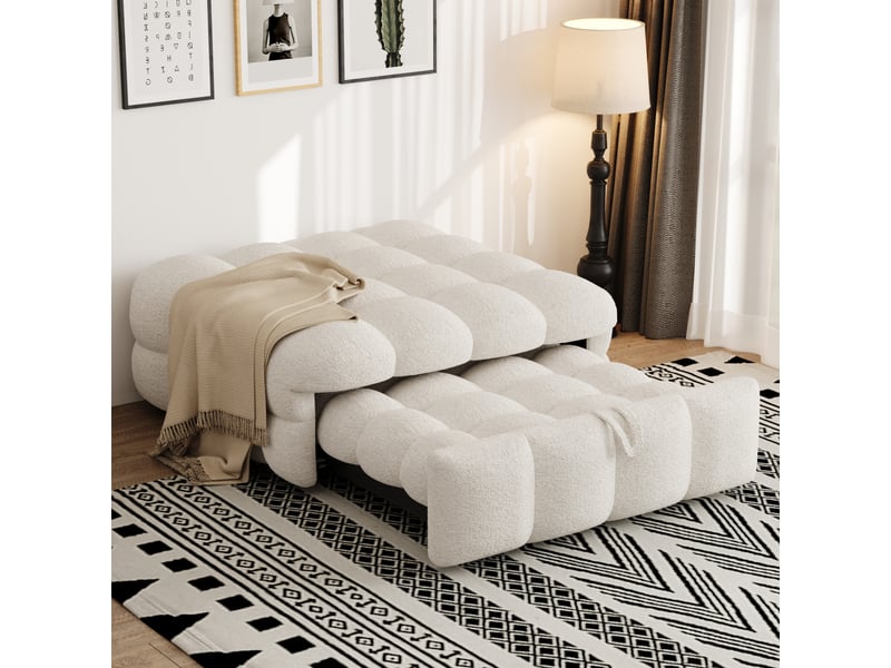  Lit en teddy beige 76x183 cm  - Conforama E