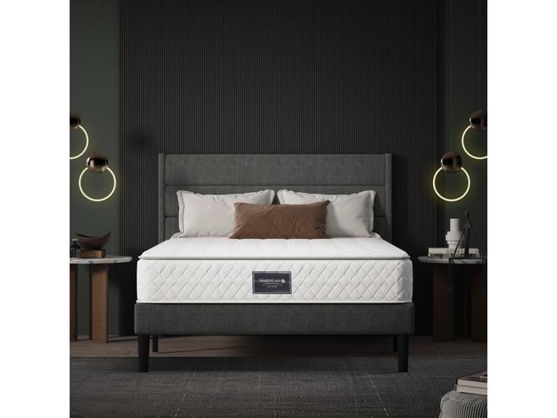  Matelas 140x200cm, ép.25cm, ressorts ensachés + mousse mémoire, fermeté moyenne h3, 7 zones, blanc  - Conforama B