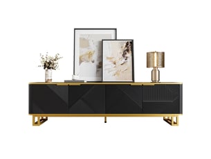 Meuble tv coloris noir 160 cm MEUBLIV