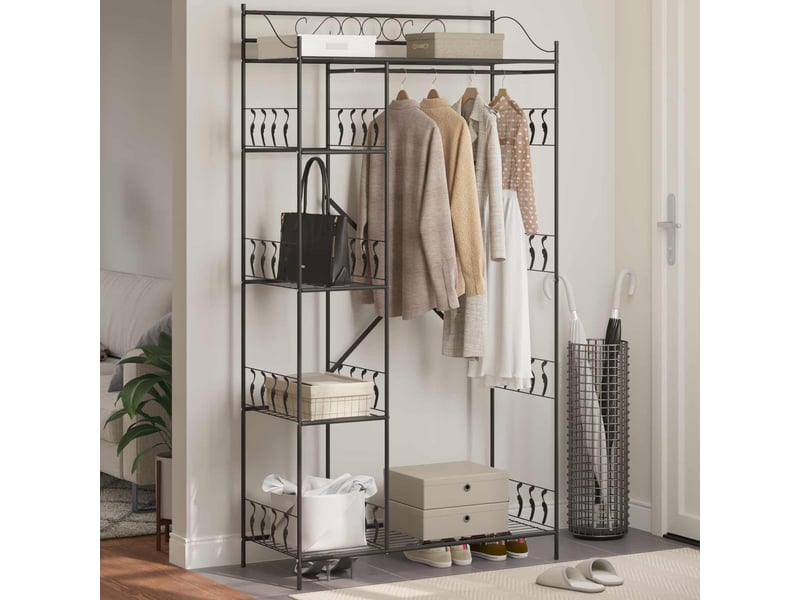  Armoire ouverte noir 101x43x188 cm acier  - Conforama D