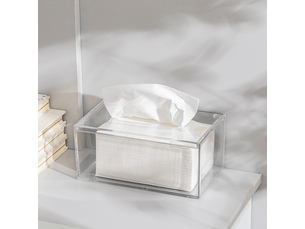 Boîte à mouchoirs en acrylique, distributeur de mouchoir rectangulaire pour voiture, hôtel, salle de bain (transparent)