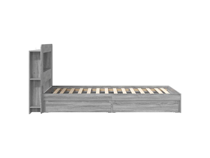  Lit simple- lit adulte -  cadre de lit avec rangement sonoma gris 100 x 200 cm  - Conforama D