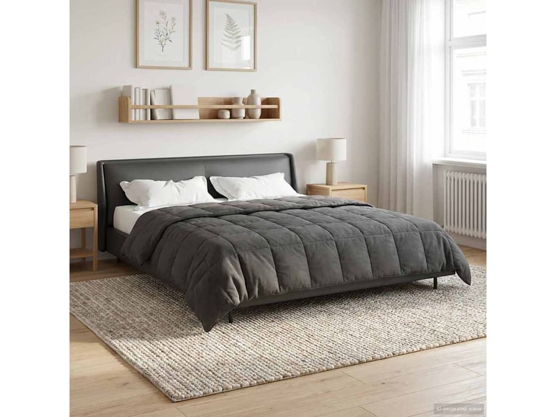  Duvet - couette complet toute l'année matelassé anthracite 220 x 260 cm  - Conforama E
