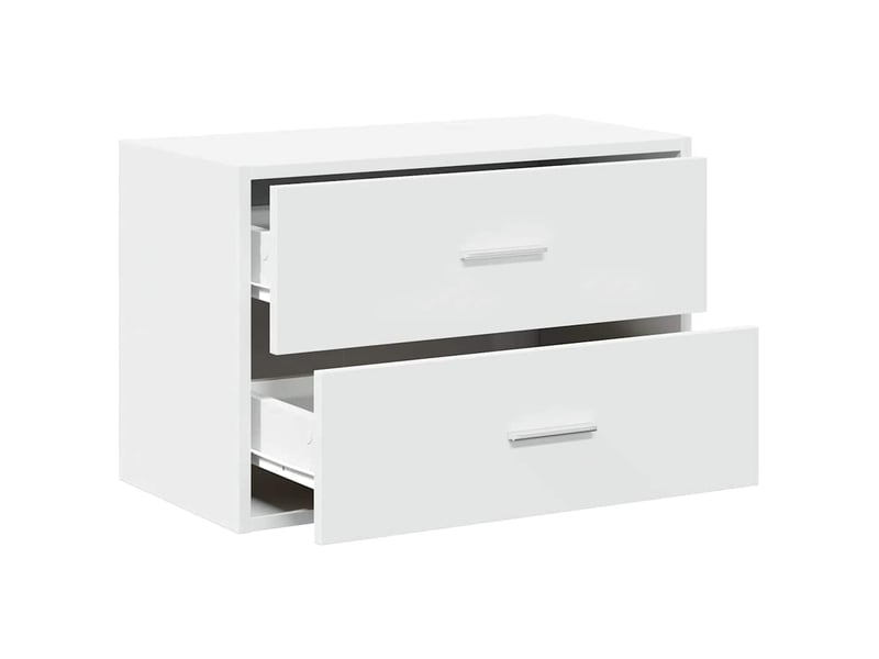  Armoire à tiroirs, commode avec 2 tiroirs blanc 60x31x40 cm bois d'ingénierie  - Conforama E