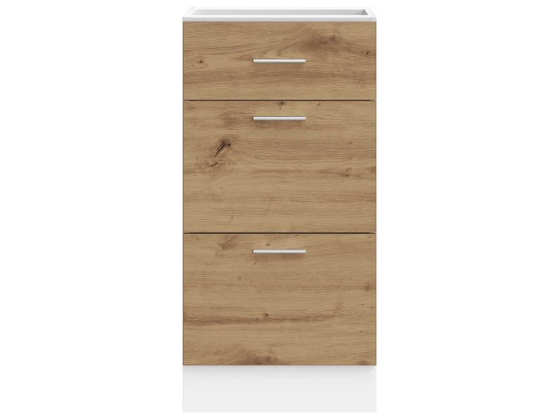 Meuble de rangement, meuble bas de cuisine chêne artisanal 40x46x81,5cm bois d'ingénierie - Conforama D