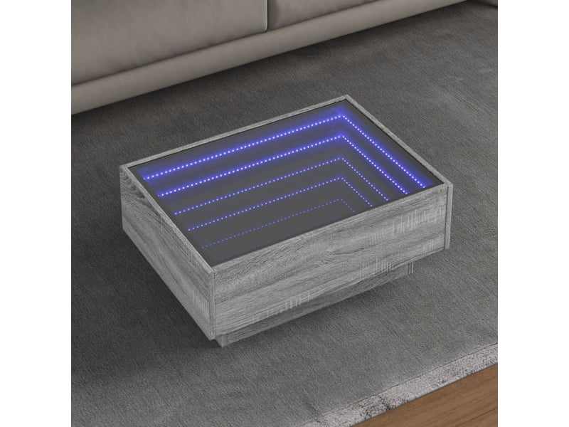 Table basse - table de salon - table à thé avec led sonoma gris 70x50x30 cm bois d'ingénierie - Conforama B