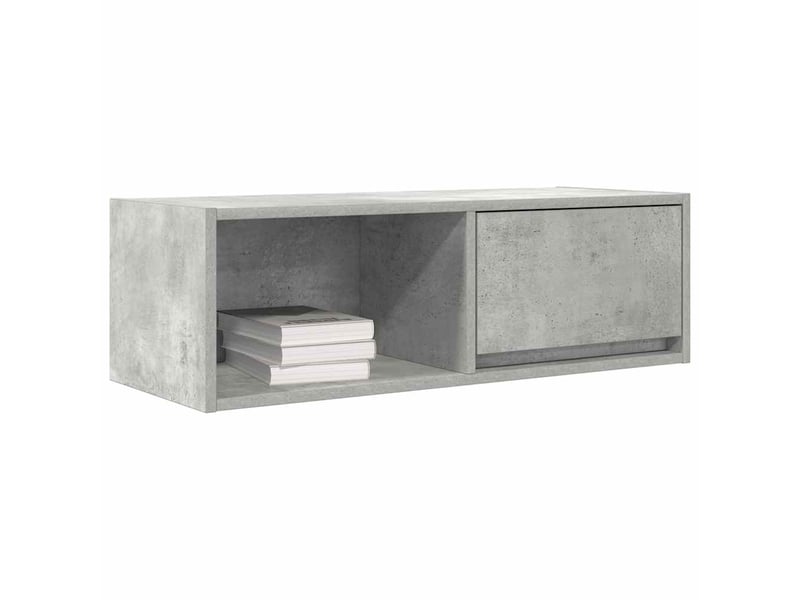  Lot de 2 meuble tv bas salon gris béton 80x31x25,5 cm bois d'ingénierie shl11204  - Conforama D