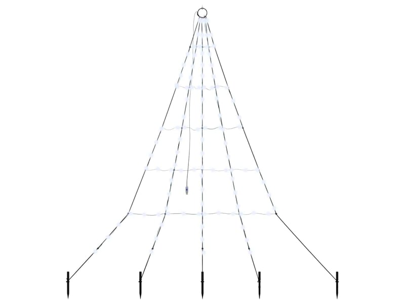  Sapin de noël - arbre de noël led avec piquets au sol blanc froid 182 cm métal  - Conforama A