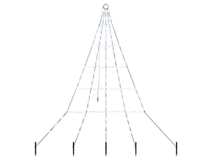 Sapin de noël - arbre de noël led avec piquets au sol blanc froid 182 cm métal