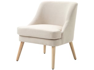 Fauteuil scandinave fauteuil salon confortable fauteuil pour chambre pieds en bois massif revêtement tissu lin beige