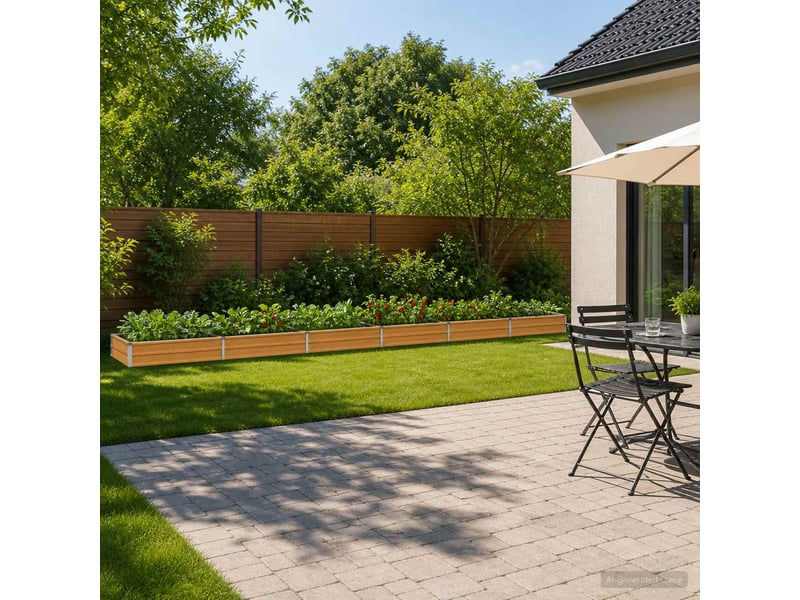 Jardinière - jardin surélevé naturel 600 x 80 x 24 cm acier laminé à froid - Conforama B