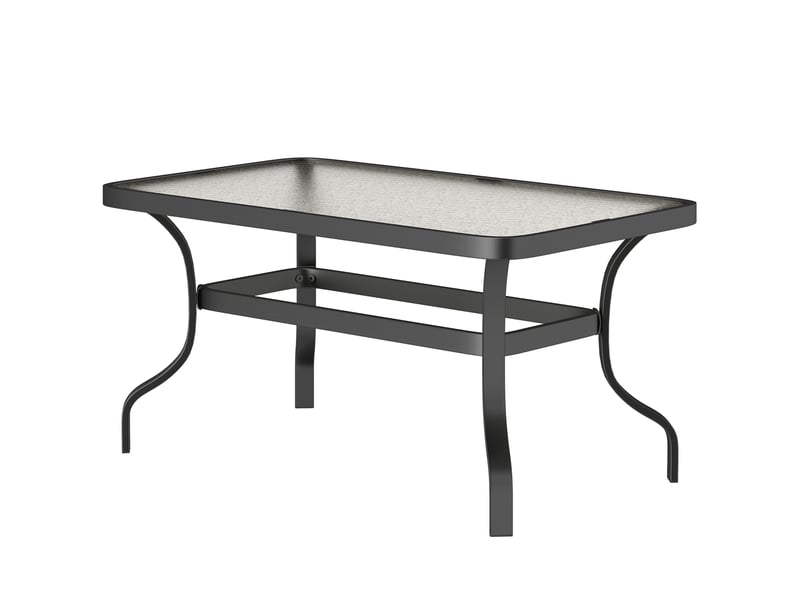  Table basse de jardin, table d'appoint extérieur métal noir 95x55x46cm  - Conforama A