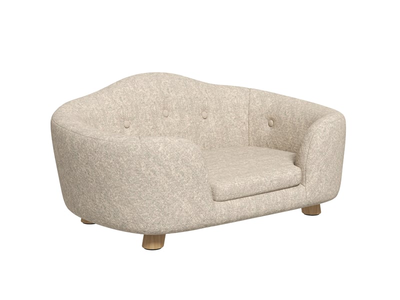  Canapé pour votre petit compagnon 1 place, 70 x 47 x 30 cm, tissu blanc crème, housse amovible lavable, pour petit compagnon  - Conforama A