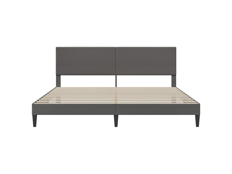  Lit double- lit adulte -  cadre de lit gris foncé 200 x 200 cm tissu en velours côtelé  - Conforama C