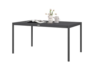 Table de jardin rectangulaire pour 6 personnes en aluminium plateau à lattes dim. 145l x 90l x 74h cm gris