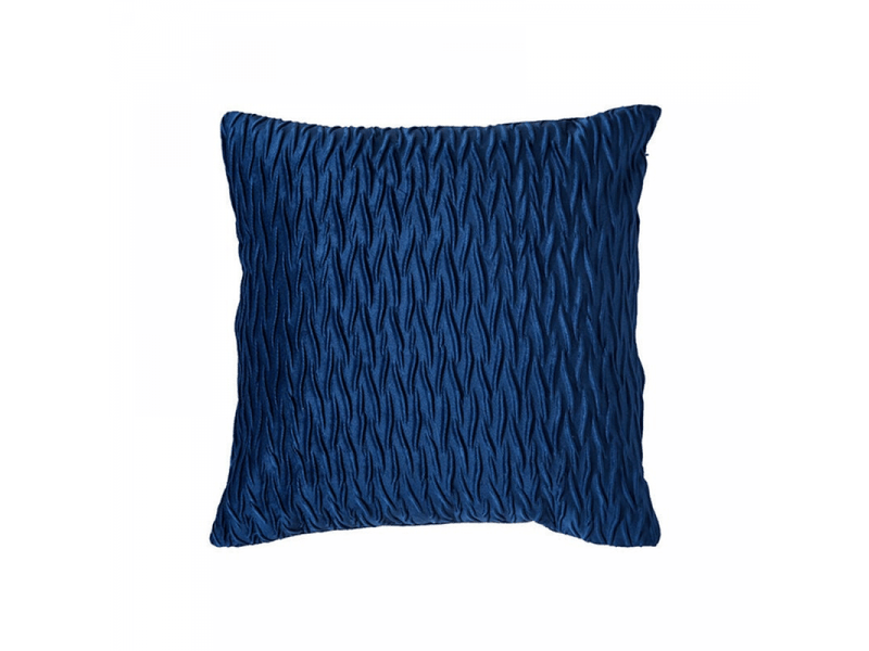  Lot de 2 housses coussin en velours 45 x 45 cm pour salon canapé，housses coussin carrés de motif uni décoration chambre, bleu marin  - Conforama B
