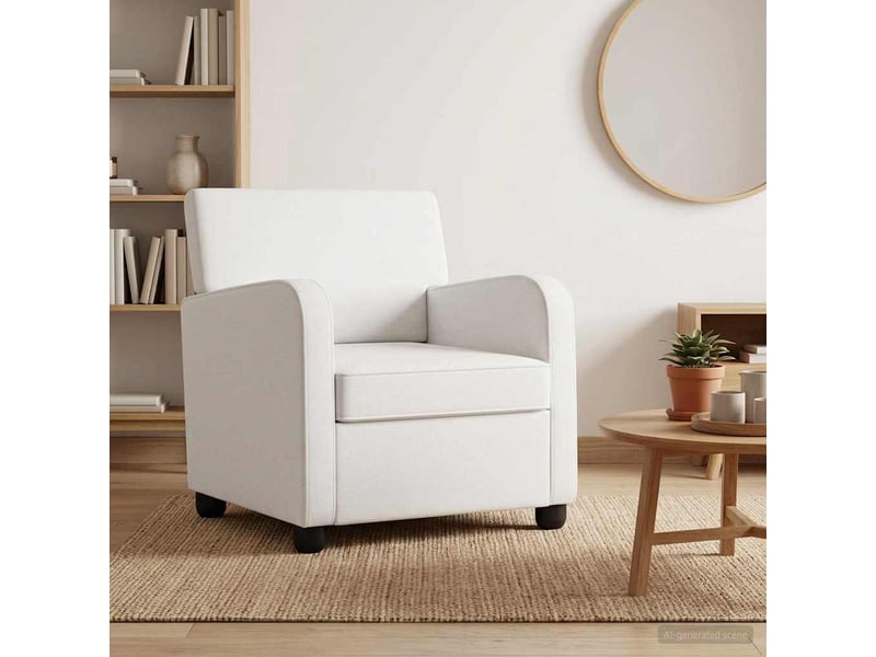 Vidaxl fauteuil blanc tissu - Conforama B