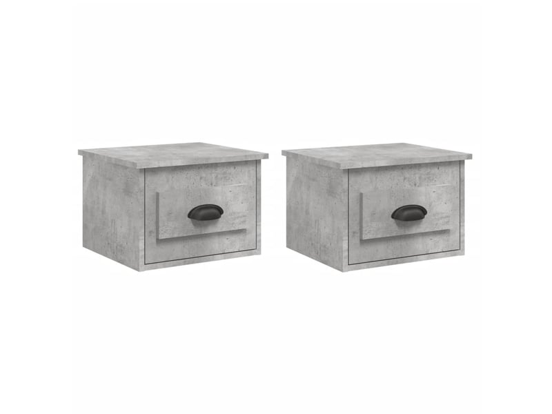  Lot de 2 tables de chevet - cabinet de chevet - table de nuit murales gris béton 41,5x36x28 cm  - Conforama A