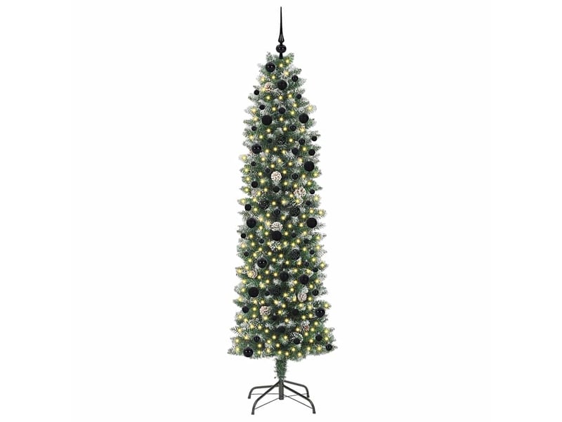  Sapin de noël - arbre de noël artificiel slim vert et blanc 240 cm  - Conforama C