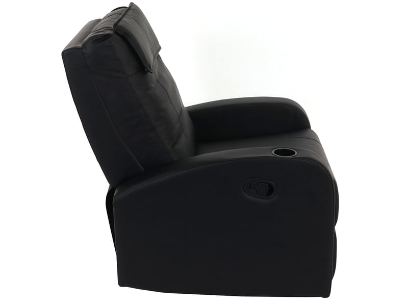 Fauteuil de télévision durham, fauteuil relax, chaise longue, similicuir - noir  - Conforama D