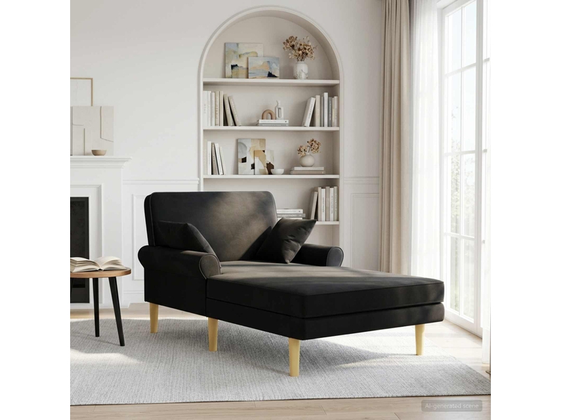 Vidaxl méridienne noir tissu  - Conforama B
