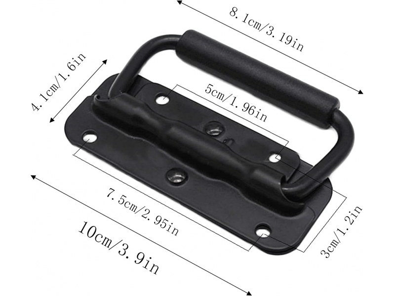  Poignées de boîte en métal pliantes, poignées de rechange pour boîte à outils ou boîte de rangement, 100 x 41 mm.  - Conforama B