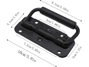 Poignées de boîte en métal pliantes, poignées de rechange pour boîte à outils ou boîte de rangement, 100 x 41 mm.