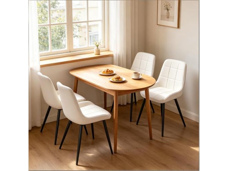  Chaises de bureau et cuisine fonctionnelles – ensemble de 4 chaises à sièges rembourrés hauts  - Conforama B