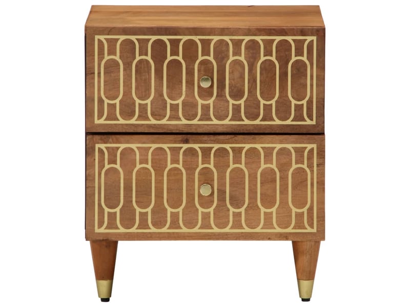  Lot de 2 tables de chevet - cabinet de chevet - table de nuit 40x33x46 cm bois de manguier solide  - Conforama A