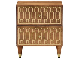 Lot de 2 tables de chevet - cabinet de chevet - table de nuit 40x33x46 cm bois de manguier solide