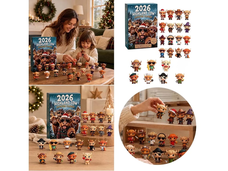  Calendrier de l’avent 2026 vache highland, 24 figurines miniatures 3d, compte à rebours de noël  - Conforama D