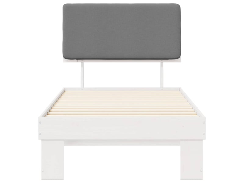  Lit simple- lit adulte -  cadre de lit avec tête de lit rembourrée gris clair 80 x 200 cm  - Conforama D