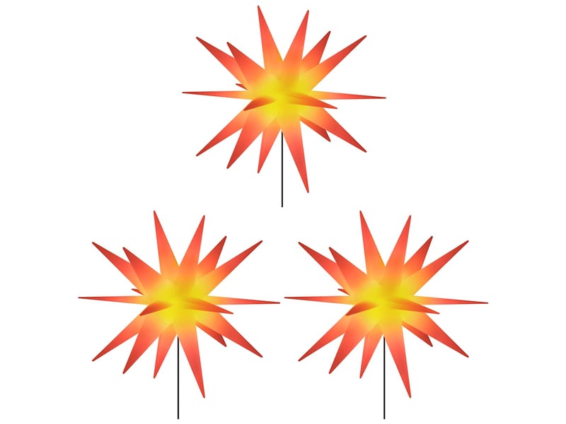  Lumières de noël avec piquets 3 pcs led pliable rouge 57 cm  - Conforama C