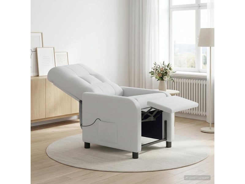 Vidaxl fauteuil de massage inclinable blanc tissu - Conforama B