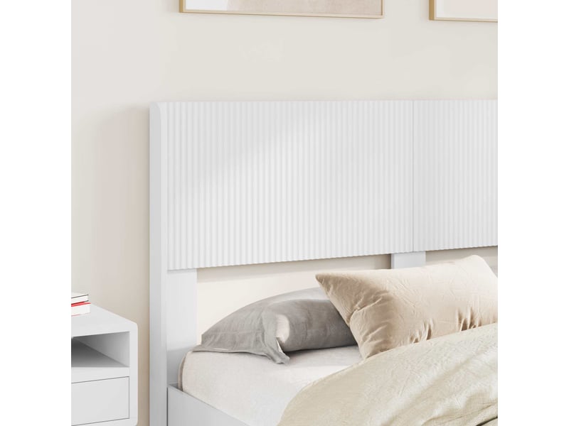  Lit double- lit adulte -  cadre de lit avec rangement et tête de lit blanc 150 x 200 cm  - Conforama B
