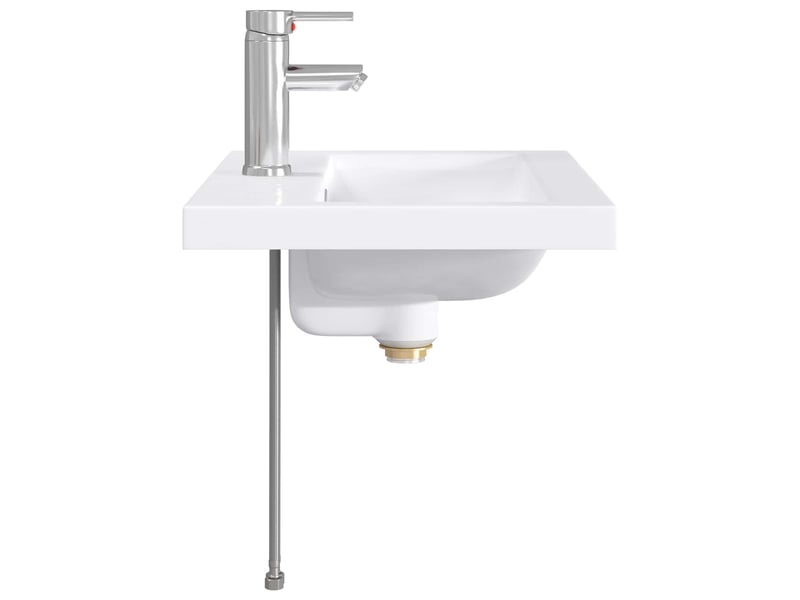  Lavabo de salle de bains chrome 61x40x16.5 cm métal  - Conforama E