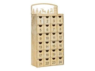 Calendrier de l'avent en métal doré h. 50 cm