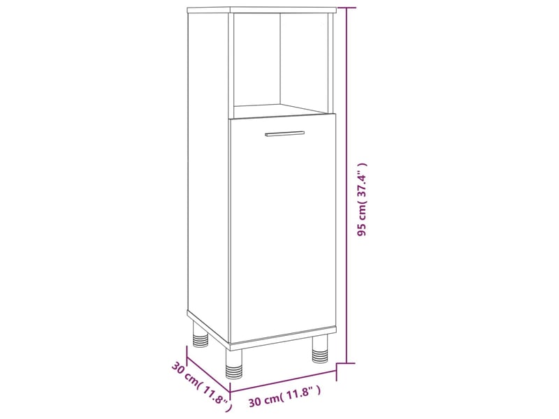  Ensemble d'armoires de salle de bain 3 pcs chêne fumé cf63000  - Conforama E