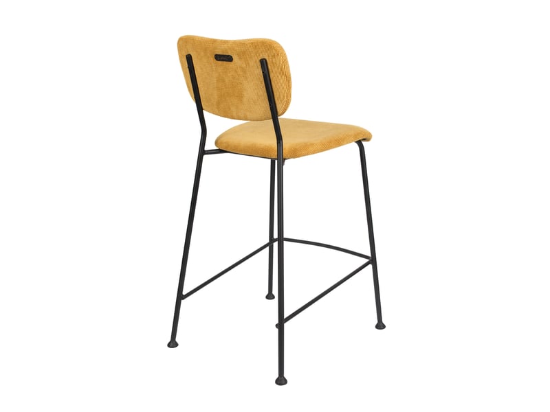  Lot de 2 tabourets de bar h65 cm en tissu ocre - benson  - Conforama C