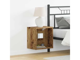 Étagère flottante, armoire de rangement avec lumière led marron 40 x 28,5 x 40 cm cf41637