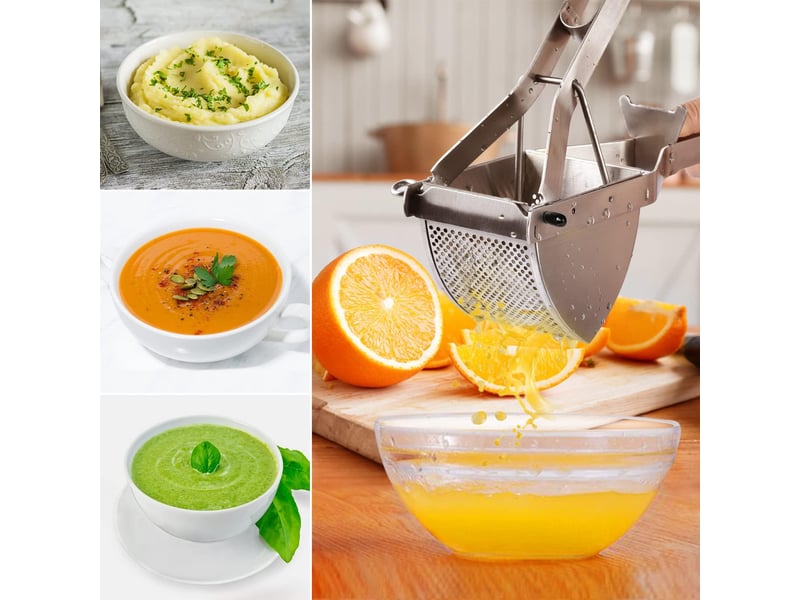  Presse-purée manuel en inox détachable – idéal pour légumes, fruits et aliments pour bébés  - Conforama E
