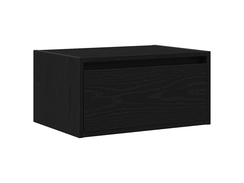  Table de chevet - cabinet de chevet - table de nuit murale avec lumières led chêne noir  - Conforama E