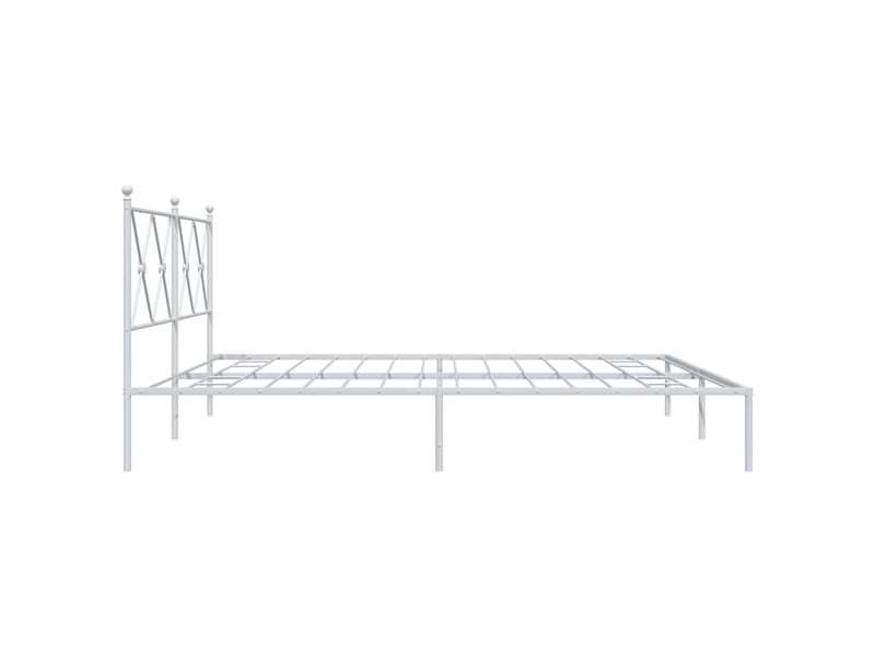 Lit double- lit adulte - cadre de lit métal sans matelas et tête de lit blanc 180x200 cm - Conforama D