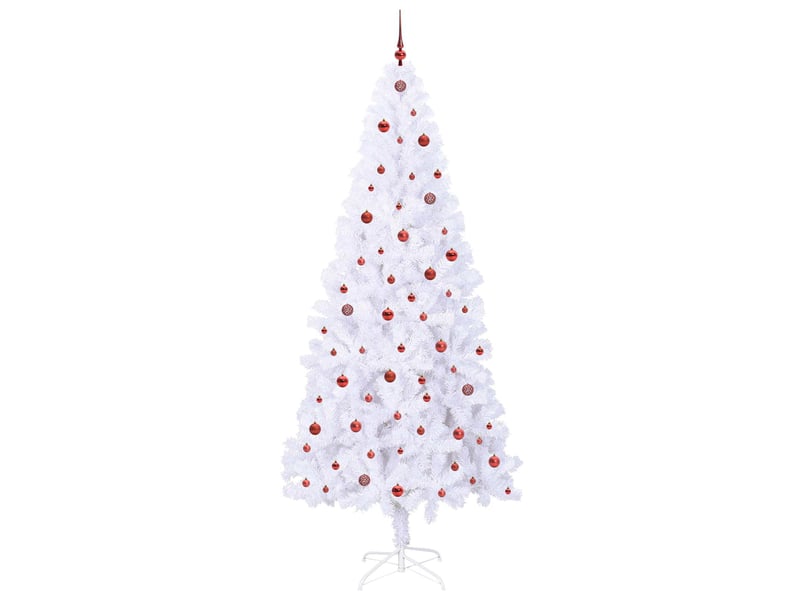  Sapin de noël artificiel, arbre de noël avec 300 led blanc 240 cm pvc et acier shl7888  - Conforama D